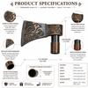 Viking Axe Head Walking Cane Topper, Solid Brass, Antique Bronze Finish, Bird & Celtic Knot Design, 3.74 x 2.95 Inches view 2