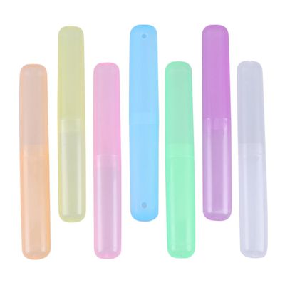 Vaguelly Toothbrush Container Portable to Travel 21pcs Toothbrushes Box Case Breathable Plastic Holder Easy Open and Close for Travel and Home Use