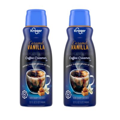 Caramel Vanilla Coffee Creamer, Rich and Creamy Flavor Enhancer, 32 fl oz, Pack of 2