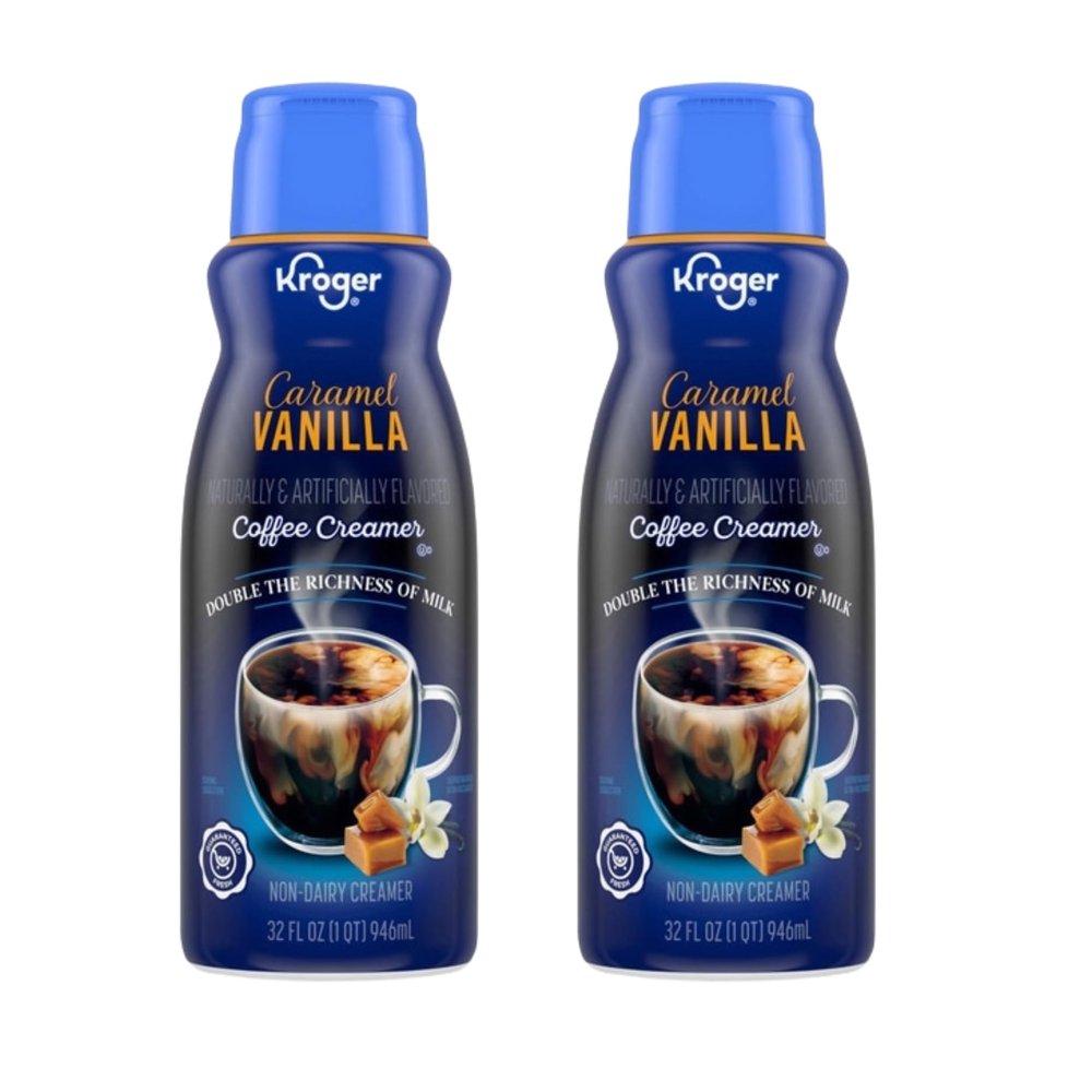 Caramel Vanilla Coffee Creamer, Rich and Creamy Flavor Enhancer, 32 fl oz, Pack of 2