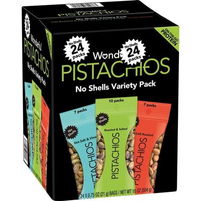 Pistachios, No Shell, Variety Pack, 0.75 oz, 24 ct