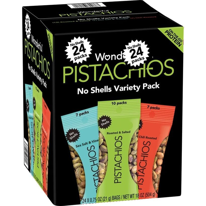 Pistachios, No Shell, Variety Pack, 0.75 oz, 24 ct