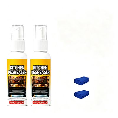2026 New Greasekiller Spray Grill Cleaner, Kitchen Degreaser Spray for BBQ Grates, Ovens, Stovetops, Range Hoods, Stainless Steel, Heavy-Duty Grease Remover(2PCS,50g)
