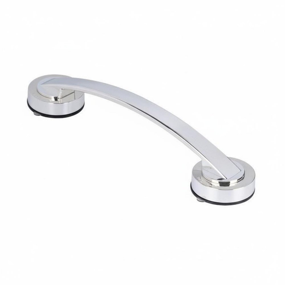 MEYZJRC Suction Handle Sliding Door Pull Removable Vacuum Bar Grip Fixture Suitable for Rental Home Elderly Children Washroom, Silver, XL