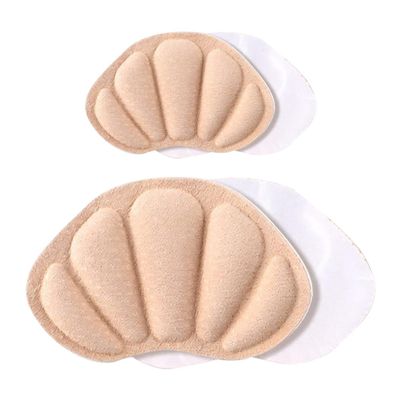 OSALADI 2 Pairs Sports Shoes Heel Pads Beige Anti-Dropping Protective Heel Cushion Pigskin and Sponge Material, Skin-Friendly and Easy to Remove, for Sports Shoes