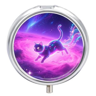Vapor Cat Pill Box Portable Pill Case for Pocket Purse