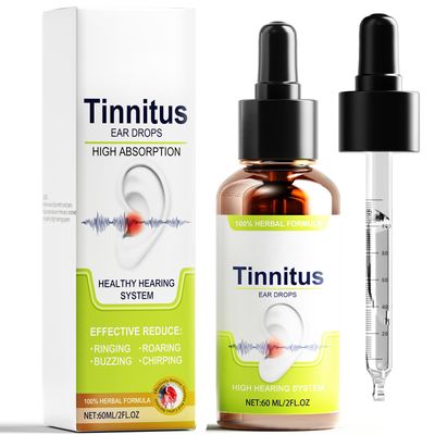Tinnitus Relief for Ringing Ears, Natural Herbal Tinnitus Ear Drops, Effective Ear Tinnitus Relief, Tinnitus Treatment for Ear Clicking Buzzing, Improving Hearing for Ear Drops White Green