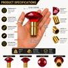Crystal Diamond Walking Cane Topper, Red, Gold Polished Finish, Metal & Crystal, 2.05 x 2.95 inch, Universal Fit for Sticks & Rods view 2