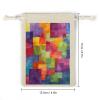 WSOIHFEC Bright Colors Abstract Burlap Bags Gift Bag Drawstring Pouch view 2