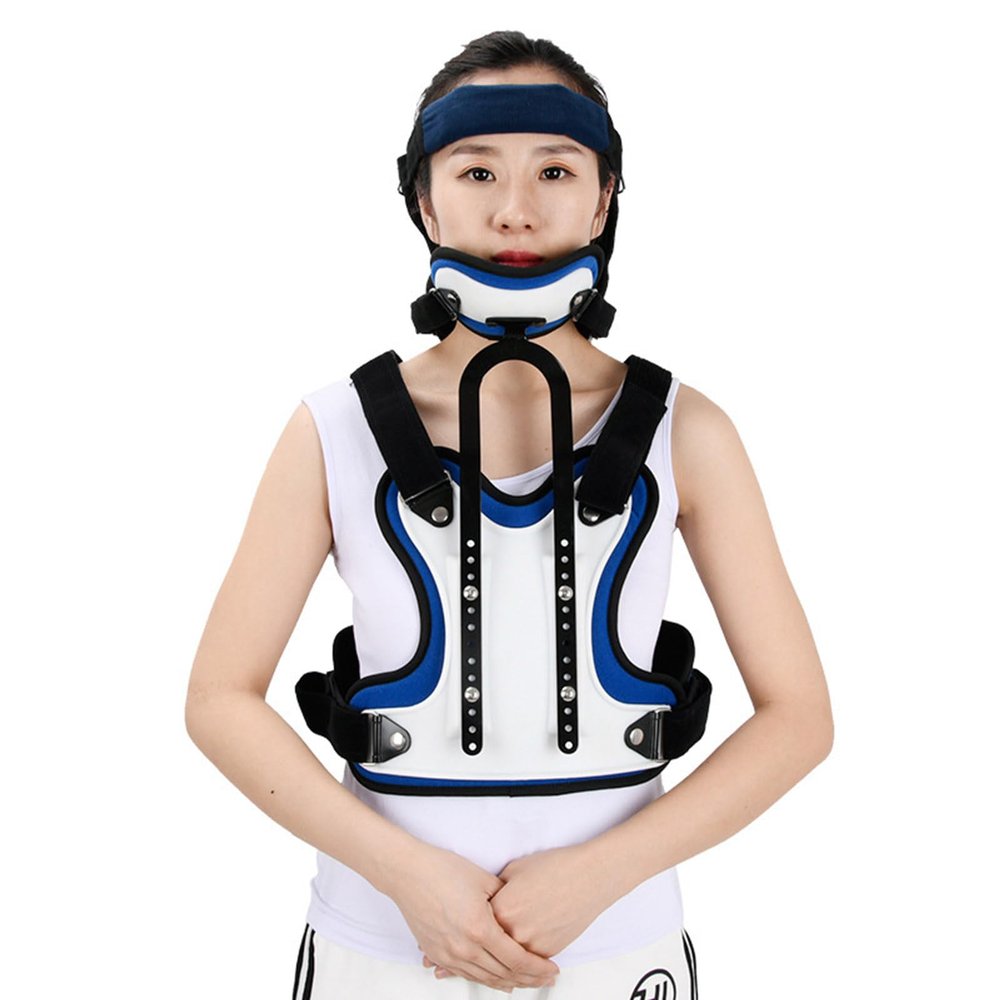 HGIYA Cervical Vertebra Rehabilitation Support,Head Neck Chest Fixed Brace,Adjuatable