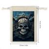WSOIHFEC Skeleton Pirate Burlap Bags Gift Bag Drawstring Pouch view 2