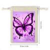 WSOIHFEC Purple Butterfly Burlap Bags Gift Bag Drawstring Pouch view 2