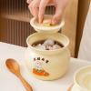 Household small crock stew pot ceramic steamed egg stew pot-Bao Hao persimmon rabbit view 3