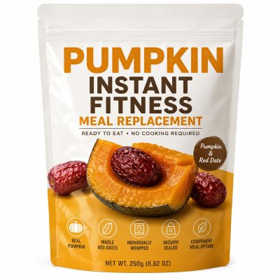 Pumpkin Instant Fitness Meal Replacement, Individually Wrapped Pumpkin & Red Date Snack, Vacuum Sealed Ready-to-Eat Meal Alternative, No Cook Convenient Daily Nutrition Snack for Active Lifestyles, 250g (1, 250g, Pumpkin & Red Date)