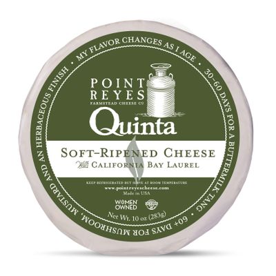 Point Reyes Cheese, Quinta Wheels, 12 Pack, 10 Oz Each, Soft Ripened, Bloomy Rind Cheese Wrapped in Spruce Bark