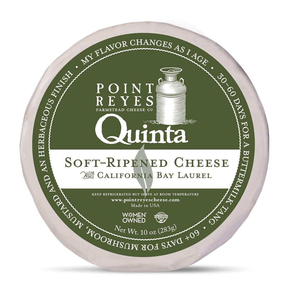 Point Reyes Cheese, Quinta Wheels, 12 Pack, 10 Oz Each, Soft Ripened, Bloomy Rind Cheese Wrapped in Spruce Bark