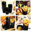 Gadpiparty 50pcs Disposable Black Kraft Paper Food Containers 14 Ounces Snack Storage Cups for Party and Takeout, French Fry Holding Cups with Food Holder Feature view 3