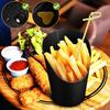 Gadpiparty 50pcs Disposable Black Kraft Paper Food Containers 14 Ounces Snack Storage Cups for Party and Takeout, French Fry Holding Cups with Food Holder Feature view 4