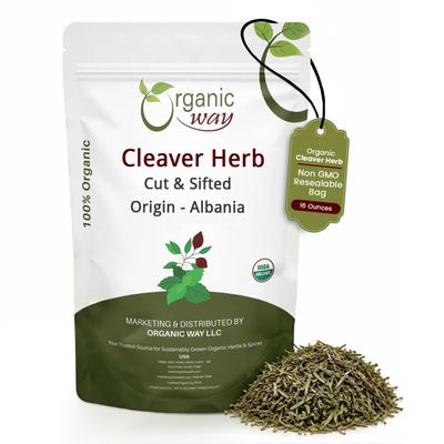 Organic Way Dried Cleaver Herb Cut & Sifted - Origin Albania