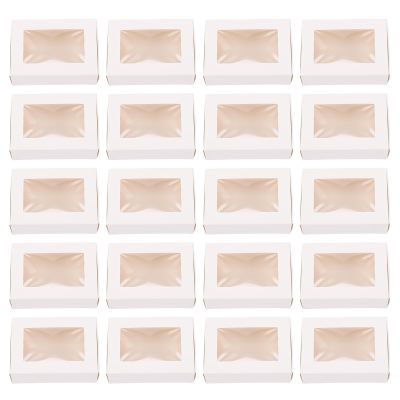 Homoyoyo 30pcs Kraft Soap Boxes with Window for Soap Packaging, Lightweight and Portable Kraft Paper Small Boxes for Party Treats and Gift Wrapping