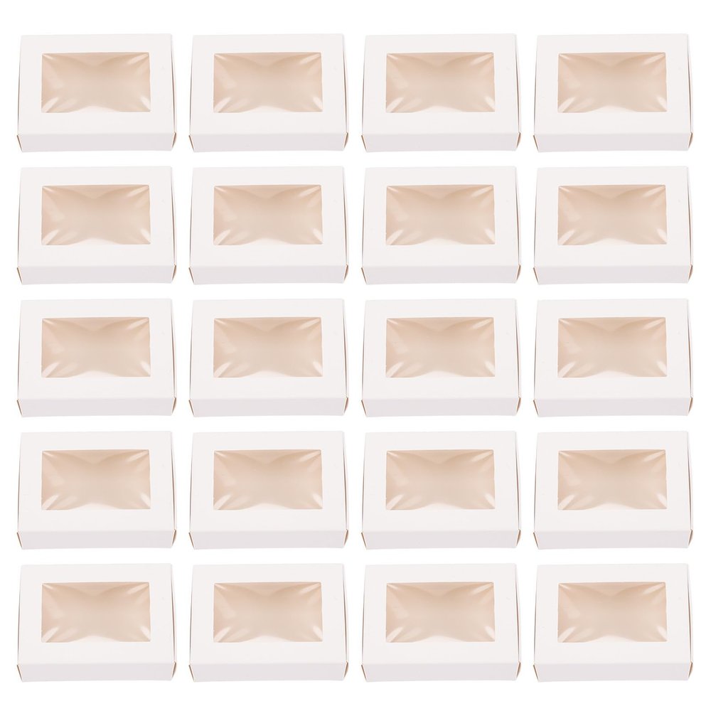 Homoyoyo 30pcs Kraft Soap Boxes with Window for Soap Packaging, Lightweight and Portable Kraft Paper Small Boxes for Party Treats and Gift Wrapping