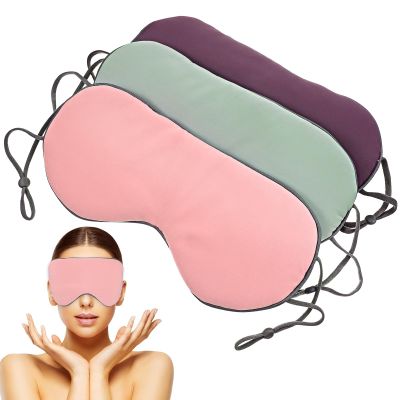 FUOYLOO Sleeping Eye Mask for Comfortable Fit 3pcs Portable with Adjustable Strap and Light Blocking, Lightweight Polyester Sleep Shade Cover for Nap at Noon or Repose During Travel