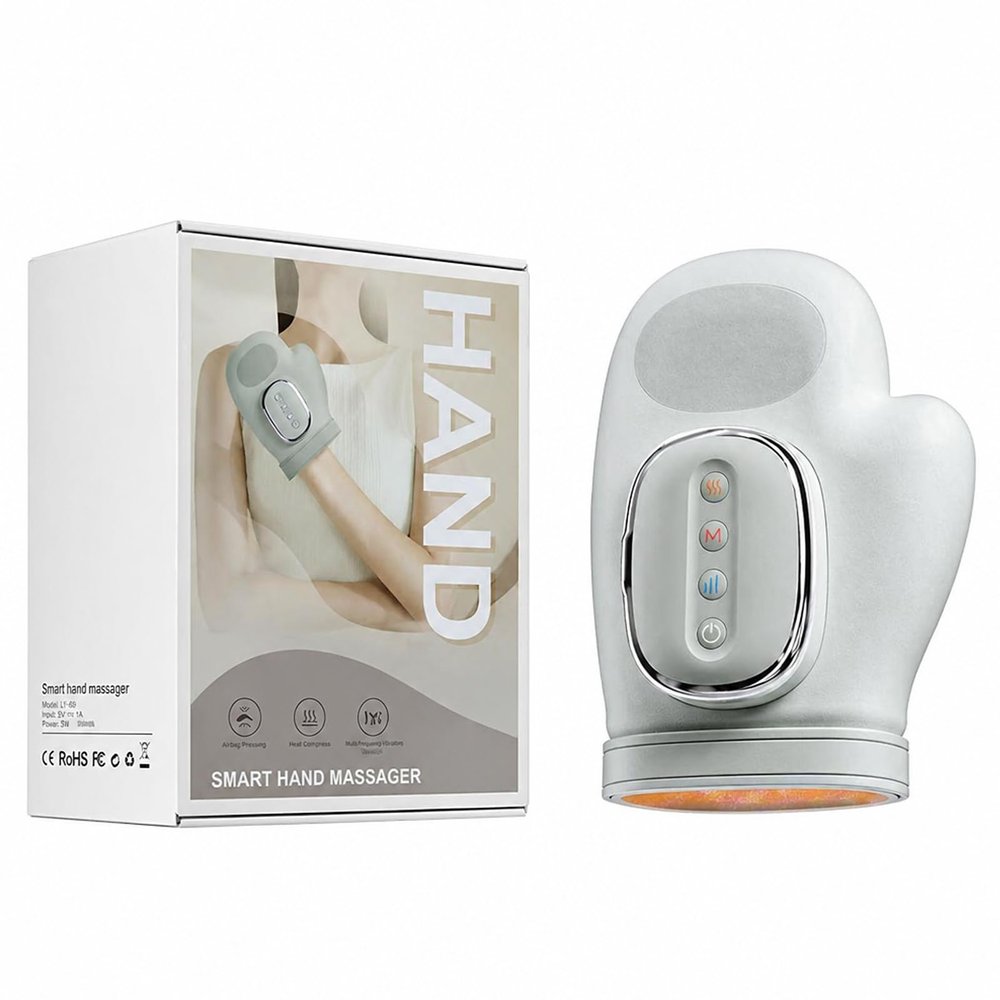 Hand Massager with Heat and Compression - Cordless Electric Hand and Wrist Massager for Arthritis,Carpal Tunnel & Finger Pain Relief - 5 Levels 3D Wave Pressure,3 Heat Settings- Health Wellness Gift