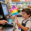 GLOGLOW 3D Printed Credit Card Wand PLA 14.57in, Fairy Wand Contactless Tap to Pay Holder, Concealed Slot for Checkout Gift Card, Star Decor Novelty Payment Accessory (Style 2) view 3