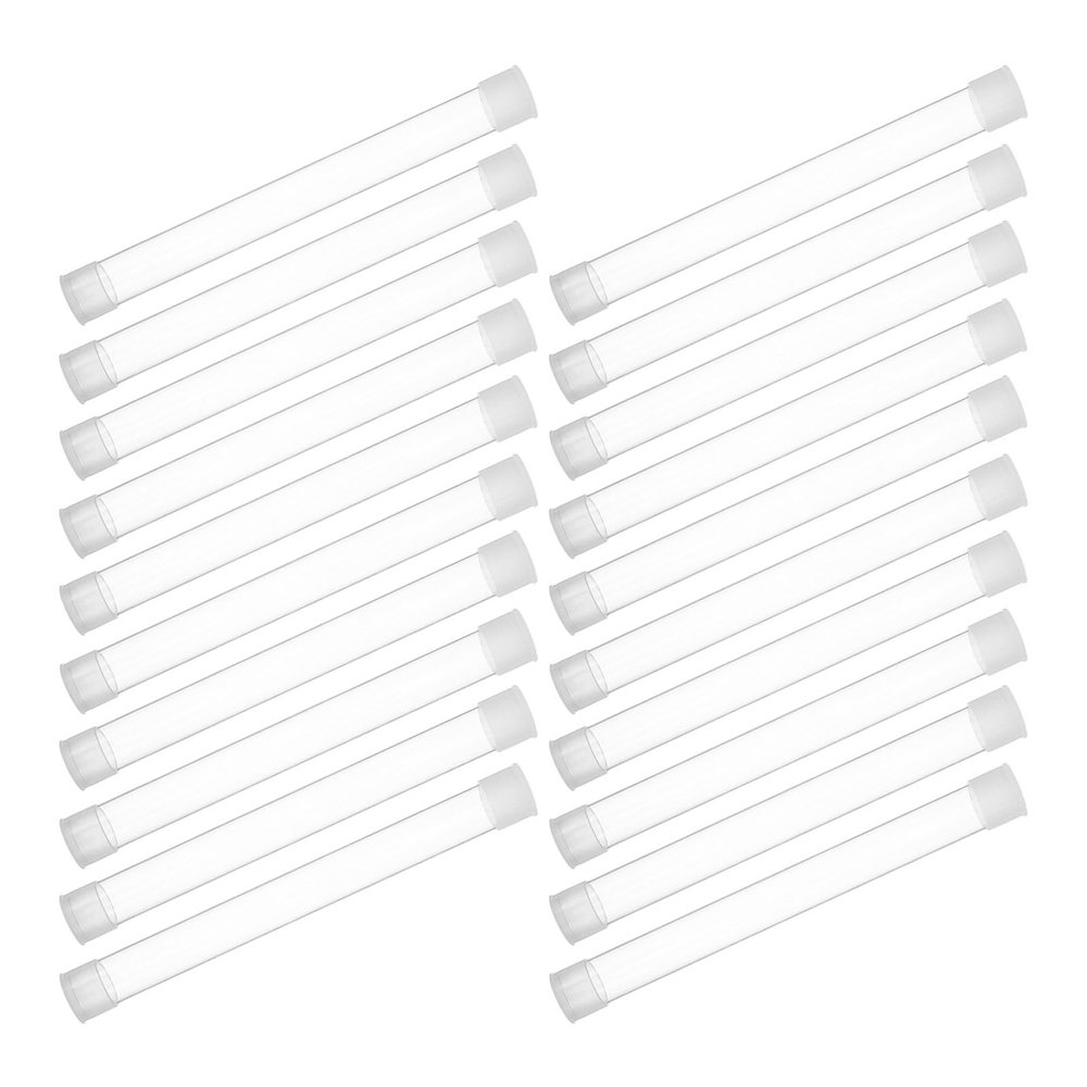 WHAMVOX 20pcs Thermometer Organizer Case, Plastic Storage Tubes for Body Temperature Meters, Portable Protective Thermometer Case with Plastic Needle Storage, for Clinic and Home Use