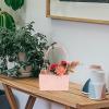 Happyyami 10pcs Pink Kraft Paper Flower Packaging Bags with Handles for Florists, Large Capacity Bouquet Bags with Elegant Design, for Wedding Favor and Party Decoration view 3