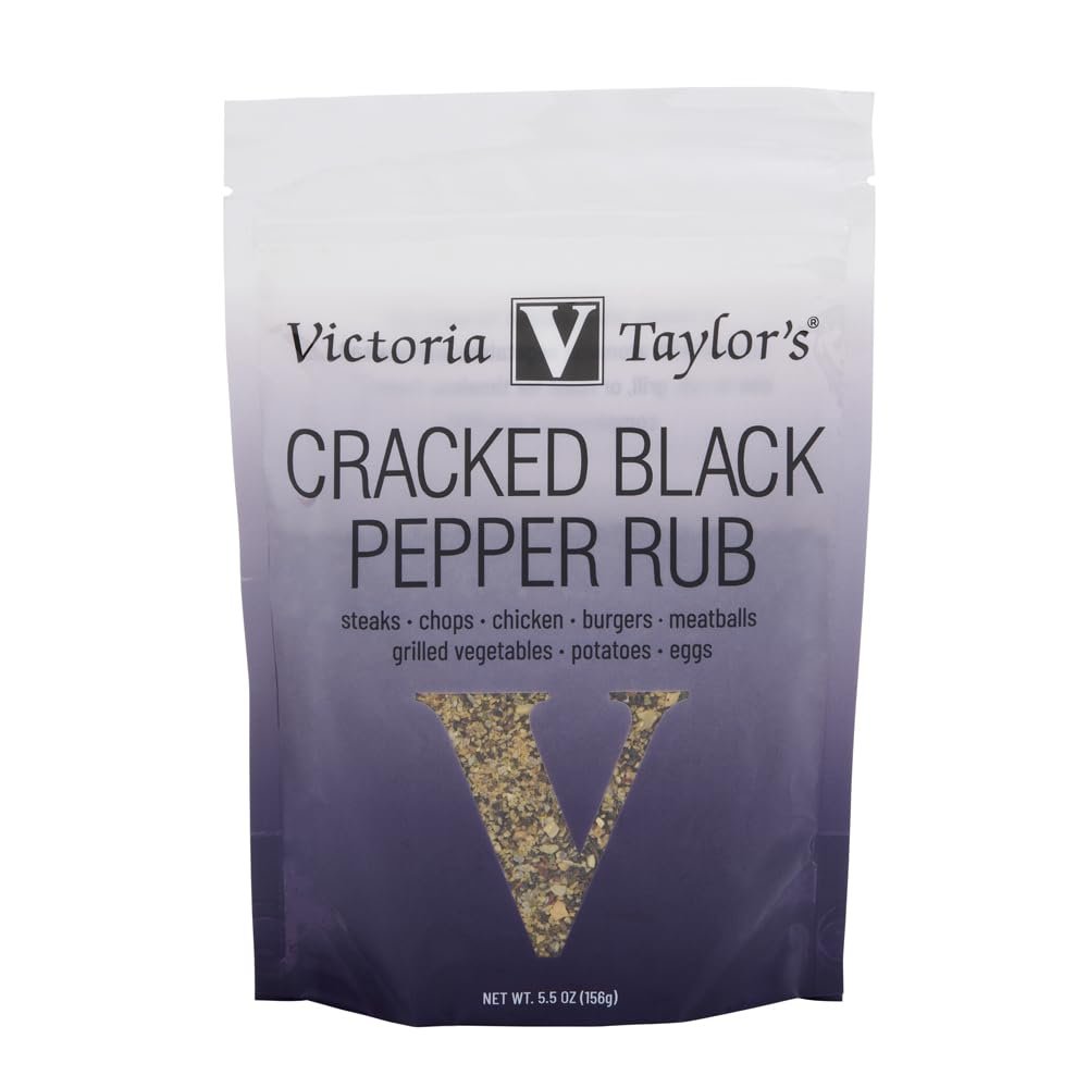 Cracked Black Pepper Rub - A classic Montreal Style Steak Seasoning Blend. Use on steak, chicken, pork or vegetables. (5.5 oz Pouch)