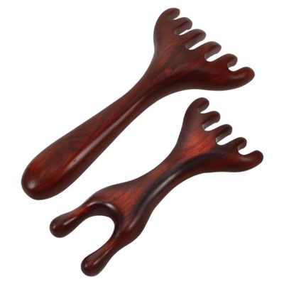 SOIMISS 2pcs Wooden Scalp Massage Brush with Wide Teeth for Hand and Facial Use, Multi-Function Head Massager Made of Coffee Wood, Targets Acupoints to Sleep, for Home and Traveling
