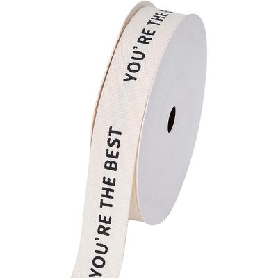 2026 New You're The Best Cotton Custom Ribbon,Natural Cream Teacher Ribbon for Gift Wrapping Crafts Flower Bouquet Happy Mothers Day Ribbon,5/8 inch 10 Yard
