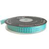 MIKEMENG 25 Yards Blue and White Gingham Ribbon Polyester Checkred Plaid Aqua Ribbon for National Day Holiday Decoration Gift Packing Wrapping (3/8",Aqua) view 3