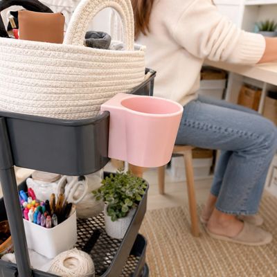 Cup Holder Compatible with IKEA RSKOG Strollers Universal Cup Holder, Compatible with Stanley 30oz/40oz Cups. (Pink)