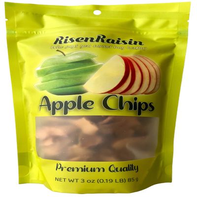 Apple Chips | 3 oz (85 g) | Dried Apple Slices | All Natural | Thin-Cut & Crunchy | Flavorful Fruit Snack | Great for Oatmeal & Trail Mixes | Product of California | RisenRaisin Brand