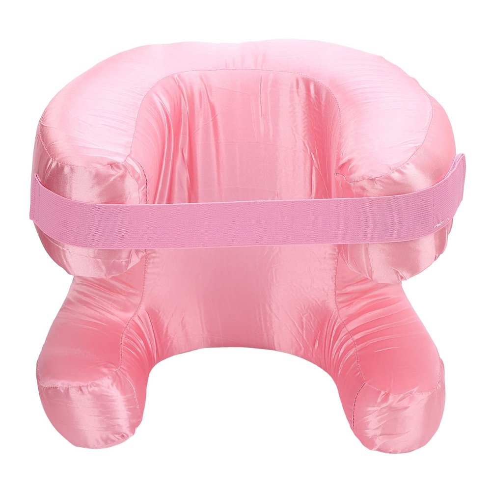 Kukyller Face Pillow for Wrinkles, Memory Foam Beauty Pillow with Cooling Silk Pillowcase for Sleeping Face Down (Pink)