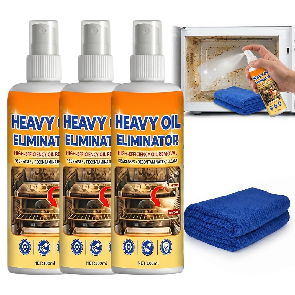 Grease BBQ Grill Cleaner Spray, Heavy Duty Kitchen Degreaser (3PCS)