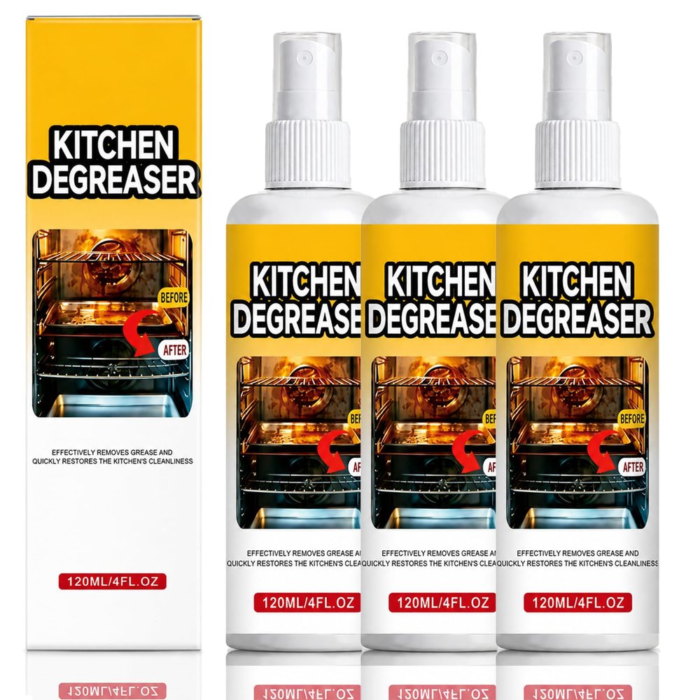 Apiastar Greasekiller Spray for Grill Heavy Duty Degreaser & Fast-Acting BBQ Grill Cleaner for Outdoor Grease Removal, Apiastar Grease Killer Spray, 120ml (3 Pcs)