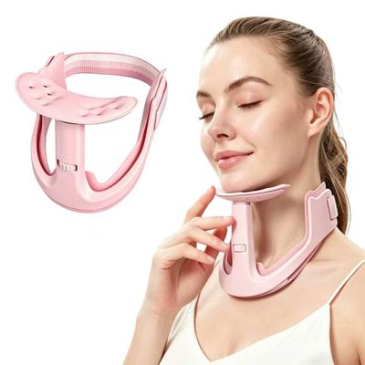 YmwemvCervical Neck Brace with Stepless Adjustment Knob, Memory Foam Support for Stiffness Relief, Ergonomic Posture Aid for Office, Travel, Daily Use (Pink)