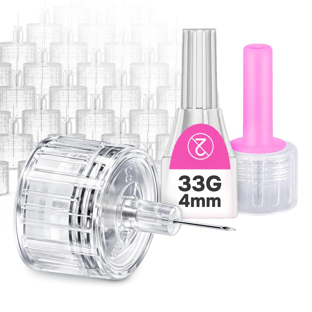 GLUCO-CARE 33G x 4mm Pen Tips, 100 Count, Twist-On Design, Thin-Wall Structure