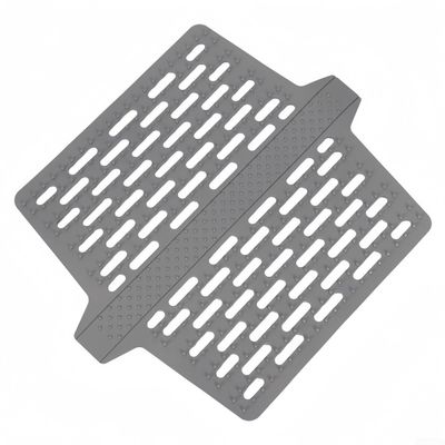 Non-Slip Silicone Sink Saddle Mat, Heat Resistant Kitchen Sink Protector Divider for Double Basins, Grey