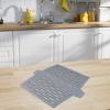 Non-Slip Silicone Sink Saddle Mat, Heat Resistant Kitchen Sink Protector Divider for Double Basins, Grey view 3