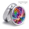 Mandala Tree of Life Sun & Moon Round Pill Box with Mirror, Portable 3 Compartment Medicine Case Travel Vitamin Holder Compact Tablet Storage Container for Purse Pocket Daily Use view 2