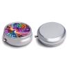 Mandala Tree of Life Sun & Moon Round Pill Box with Mirror, Portable 3 Compartment Medicine Case Travel Vitamin Holder Compact Tablet Storage Container for Purse Pocket Daily Use view 3