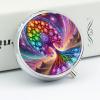 Mandala Tree of Life Sun & Moon Round Pill Box with Mirror, Portable 3 Compartment Medicine Case Travel Vitamin Holder Compact Tablet Storage Container for Purse Pocket Daily Use view 4