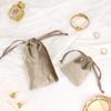 QIANF 12pcs Camel Velvet Drawstring Bags 4x6 inches Velvet Cloth Gift Bags Small Jewelry Pouches for Storage Wedding Party Favor 4x6 view 3