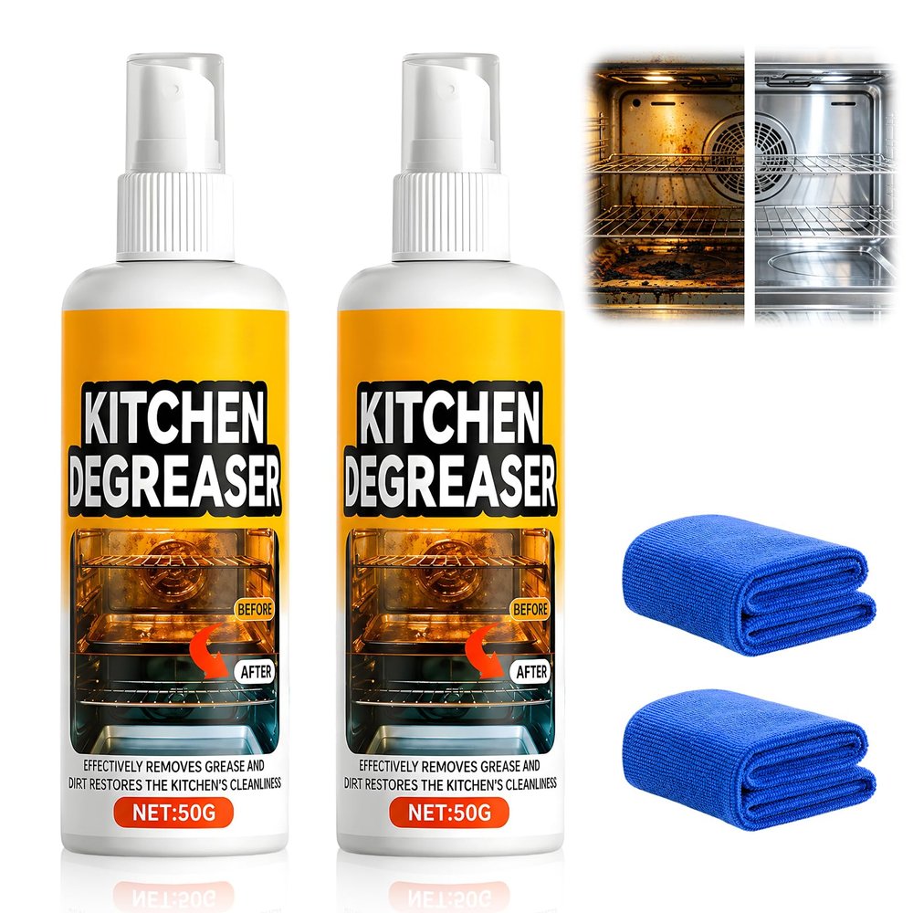 cioevantial BBQ Grill Cleaner Spray,Fast-Acting BBQ Grill Cleaning Spray for Outdoor,Heavy Duty Degreaser,Grill Degreaser For Outdoor Grill,Outdoor Use 2PCS