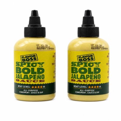 Flavor Boss Spicy Bold Jalapeo Sauce, Creamy Jalapeo Flavor, Medium Heat, All Purpose Condiment, Sauce and Dip, 4 fl oz, Pack of 2