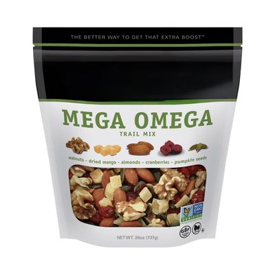 Omega Trail Mix with Walnuts, Almonds, Dried Mango, Cranberries & Pumpkin Seeds, 26oz